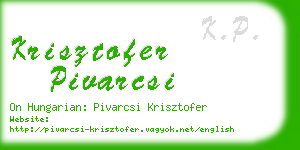 krisztofer pivarcsi business card